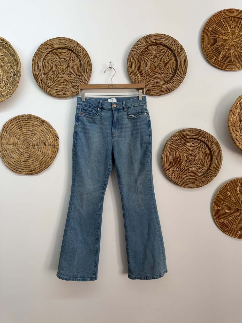 LOFT Petite High Rise Flare Leg Jeans 4P